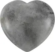 uxcell Natural Heart Shaped Crystal Stone, 1.2 Inch Mini Polished Love Gemstone Crystal, Pocket Rock Engraved Worry Stones for Women Gifts Meditation, Light Gray