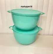 ✅ Brand New Tupperware JUMBO THATSA MIXING BOWLS 59-Cups Set Of Two~Color: Mint