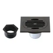 Kingston Brass BSF4262ORB Symmetric 4" Square Grid Shower Drain, Bronze