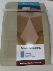 TrueLiving NEW Fabric Tablecloth Rectangle 52" x 70" Gold Square Solid