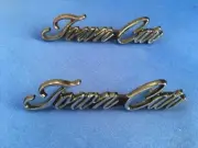 1975-88 LINCOLN TOWN CAR SCRIPT NAMEPLATES - NEW OLD STOCK PAIR - FREE SHIPPING