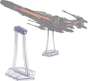 BrickVisions Display Stand for LEGO 75393 9493 75273 75301 75102 75218 X-wing Starfighter, 75347 TIE Bomber, 75316 Mandalorian Starfighter Kit, Angle Display, Plastic Transparent Display Stand only.