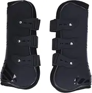[JOROBURO] 2pcs Horse Leg Boots, PU Neoprene Protective Adjustable Horse Secure Boots, Fetlock Horse Boots Lightweight Breathable Wearproof Horse Front Leg Boots for Tendon(M)