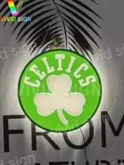 Boston Celtics Sports 3D LED 16"x16" Neon Sign Light Lamp Beer Bar Wall Decor