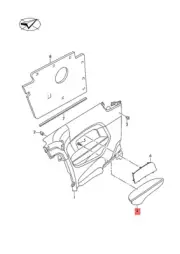 Genuine AUDI Armrest Black/Cliff Grey 8V3867374AKND