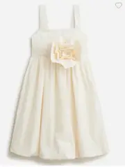 J.Crew Crewcuts Girls' rosette dress in taffeta Ivory Size 14 CA267