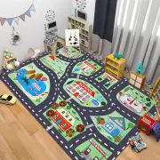 Kids Carpet Playmat Rug Extra Large Non Slip Alphabet Numbers Shapes City Life E
