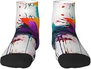 [YANYU] Paint Splatter Print Workout Everyday Socks For Men And Women All Seasons Comfortable Adult Socks