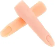 minkissy 2Pcs Flexible Silicone Finger Model for Nail Art Practice Realistic Manicure Training Tool Deep Tones for Home and Salon Use Durable Design for Accurate