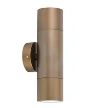 Exterior Pillar Up/Down Wall Light Aged Brass