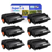6PK Black CE255A 55A Toner Cartridge for HP LaserJet 500 MFP M525dn M525f M525c
