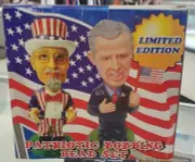 Patriotic Bobbing Head Set George W.Bush Uncle Sam 6" Bobblehead Limited Ed.NIB
