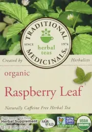 Traditional Medicinals Organic Raspberry Leaf Herbal Tea Caffeine Free