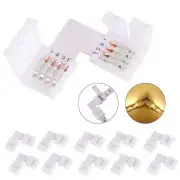 10x L-Shape 4pin 10MM Corner Connector Adapter For 5050/3528 RGB LED Strip Light