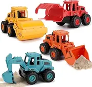 Set of 4 Construction Vehicles, Digger Toy, Car Toy Car Set, Construction Site Vehicles, Sand Toy, Excavator