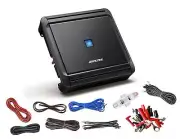 Alpine S-A32F 4-Channel Car Amplifier, 50 Watts RMS x 4 + Absolute 8 Gauge Ampli