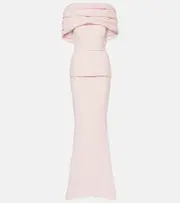 [Safiyaa] Safiyaa Loura draped peplum crêpe gown AU 18 pink