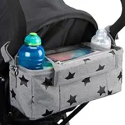 Buggy Organiser incl Phone Holder & Waterproof Cover. Fits All Pushchairs. Universal Pram Organiser and Storage Bag for Your Pram. BTR
