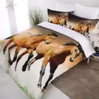 Horse Quilt Duvet Doona Quilt Cover Sets. Animal Galloping Horses. Sunset Run