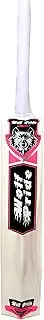 WOLF PRIDE Pink Poplar Willow Cricket Bat (.900g) & White Grip with Anti Scuff Sheet, Toe, and Cover