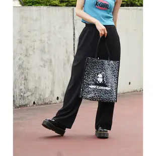 X-girl ANGEL FACE BIG TOTE BAG 女人頭豹紋防水托特包 105212053011