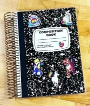 Composition Book w/ Stickers Cover Set 4 use w/ Erin Condren A5 Spiral Planner