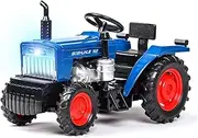 Die-cast 1:32 Simulation Farm Tractor Miniature Model Metal Diecast Sound Light Pull Back Rubber Tires Exquisite Display Collection Miniature Vehicle(Blue)