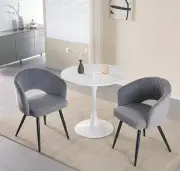 AINPECCA 80CM Round Dining Table and Chair Set Restaurant Cafe Office Grey