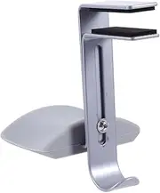 SWOOMEY Headphone Stand Hanger Adjustable Metal Holder for Desk Sturdy Headphone Holder Easy Installation No Drilling Required Compatible with All Headsets Grey