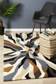 Rug Culture Brown Handmade High Quality Wool Prism Rug
