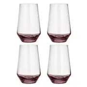 4PK Ladelle Prism 400ml Highball Tumbler Glass Drinkware/Glassware Set Plum