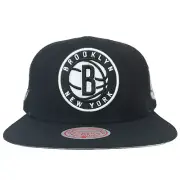 Brooklyn Nets Mitchell & Ness NBA Snapback Hat Cap 3D Logo Side Logos Black NWT
