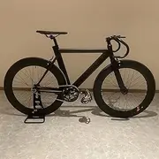 Gray Track Bike Aluminums Alloy Frame 70mm Hight Rims 700X23C Tires 48T Crankset Racing Saddle V-Brake Fixed Gear Freewheel (Color : Black, Size : 52cm(165cm-180cm))