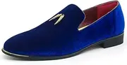 [CMM] Men's Metallic Penny Slippers Flats Velvet Loafers Slip-On Dress Plus Size Shoes Size 6-13