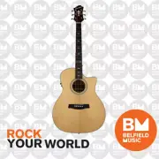 Hagstrom Orsa Series Acoustic Guitar Grand Auditorium Natural w/ Pickup Cutaway