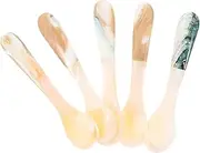 HAKIDZEL 5Pcs Multi Functional Kitchen Spoon Unique Caviar Shell Spoon for Seasoning Coffee Stirring and Dessert Serving Stylish Spiral Handle for Home Use