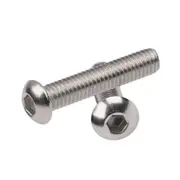 Hex Socket Button Cap Head Screws Bolts, M6 x 30mm 304 Stainless Steel Metric, Hexagon Coarse Threaded Machine Fully Thread Allen SUS Storage