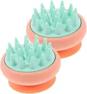HAPINARY 2pcs Silicone Shampoo Hair Brush Scalp Massager Tool for Deep Cleaning and Hair Care Provides Relaxing Massage and Dandruff Removal