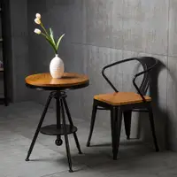 在飛比找ETMall東森購物網優惠-LOFT工業風鐵藝椅子實木餐椅休閑椅靠背椅咖啡廳餐廳酒吧桌椅