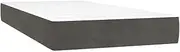 [vidaXL] Super Single Size Velvet Pocket Spring Bed Mattress, Medium-Hard Support, Comfortable Foam for Restful Sleep, Dark Grey,