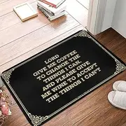 Farmhouse Door Mats Outdoor Lord, Give Me Coffee to Change The Things I Can. and Please Give Me Wine to Accept The Things I Can't Doormat Spring Welcome Mats Outdoor Cave Man Bar (Color : Colour, Si