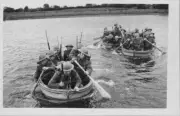 Irish troops undertaking military maneuvers assault boats during W Old Photo