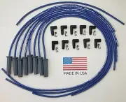 CHEVY MOPAR FORD 8.5MM UNIVERSAL BLUE HEI SPARK PLUG WIRES - STRAIGHT BOOT USA