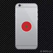 Round Moroccan Flag Cell Phone Sticker Mobile Morocco MAR MA