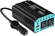 BKUANE Power Inverters 300W 400W 12V DC to 110V AC Converter for Vehicles 2 USB Ports Car Charger Adapter with a Cigarette Lighter Ports Plug Outlet(400W)
