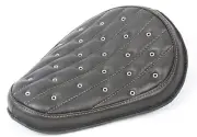 Black pleated motorcycle Seat Sportster Bobber Triumph Harley Spring Solo