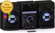 3-Piece CD Shelf System with Bluetooth, FM Radio Remote Control Colored Speaker