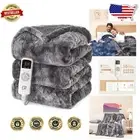 Soft Heavyweight Heated Blanket with 9 Levels, Cozy Faux Fur & Sherpa Design