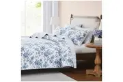 LAURA ASHLEY WALLED GARDEN COV COVERLET SET - BED M BLUE - Queen