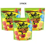 3 PACK Sour Patch Kids Big Kids Soft & Chewy Candy, Family Size, 1.7 lb